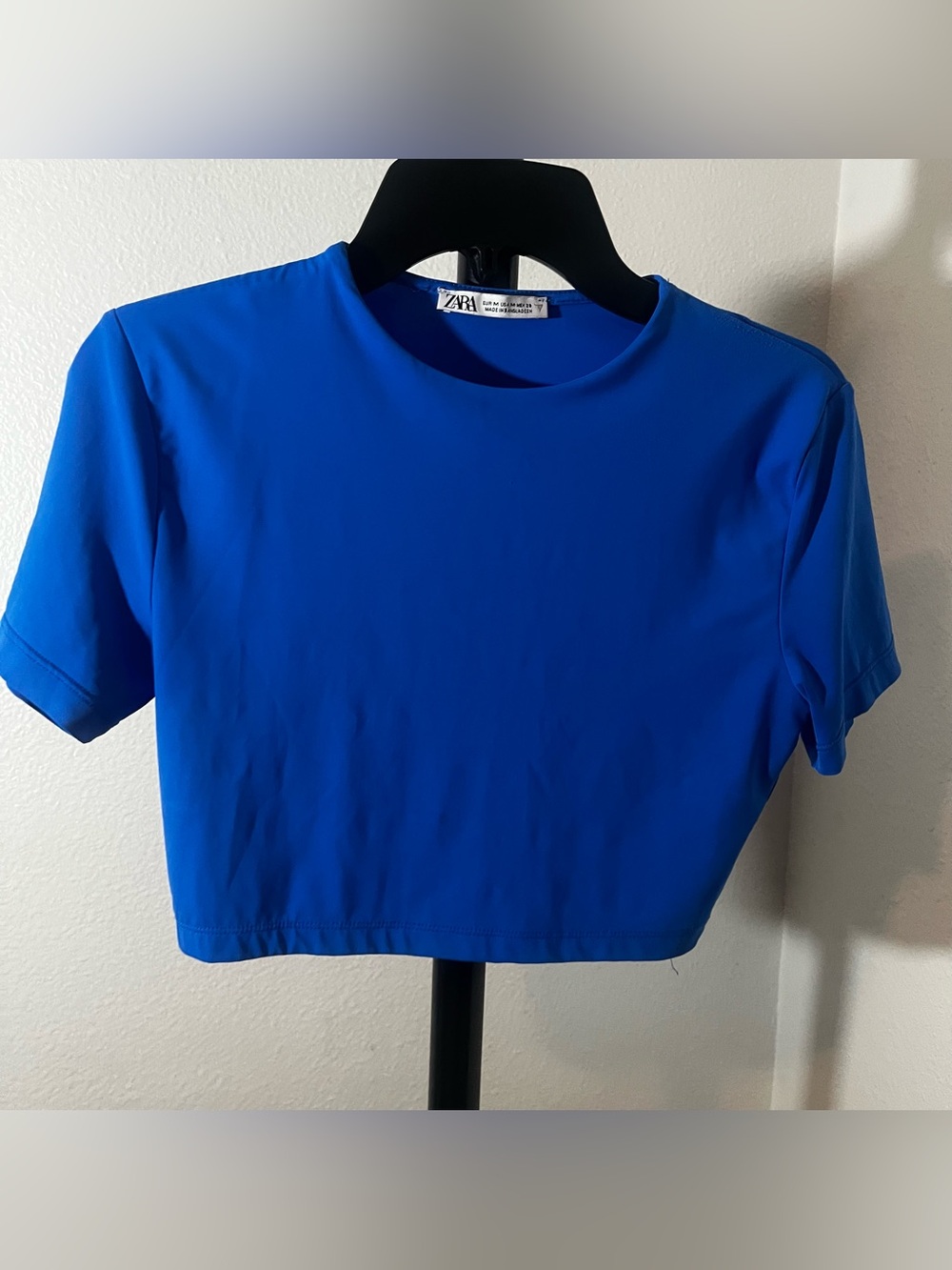 ZARA Royal Blue Short Sleeve Crop Tee